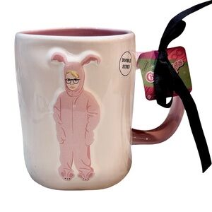 NWT Rae Dunn A Christmas Story Mug Ralphie Pink Bunny Outfit Pajamas‎ Nightmare